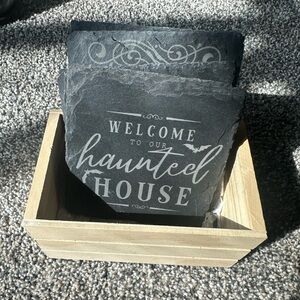 Slate Coasters with Halloween Design
